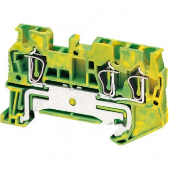 Клеммник пружинный с заземлением SCHNEIDER ELECTRIC LINERGY 2,5ММ2 3 точки подключения, желтый/зеленый