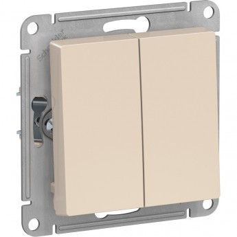 2-клавишный выключатель SCHNEIDER ELECTRIC ATLASDESIGN, БЕЖЕВЫЙ