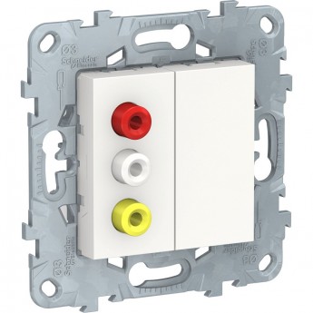 Розетка SCHNEIDER ELECTRIC UNICA NEW, 3 RCA, белый