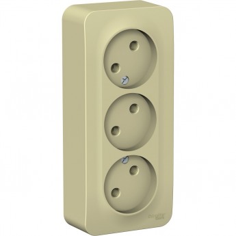 Трёхместная розетка SCHNEIDER ELECTRIC BLANCA без заземления, без шторок, с изолирующей пластиной, 16А, 250В, БЕЖЕВЫЙ