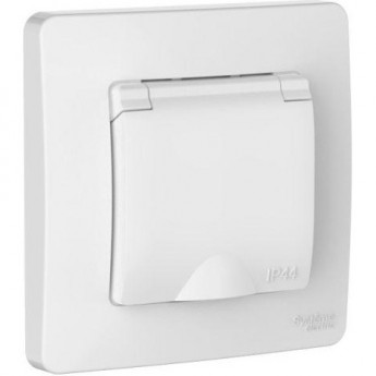 Розетка SCHNEIDER ELECTRIC BLANCA SE BLNRS441111 16А IP44 250В с заземление защитные шторки с крышкой белый