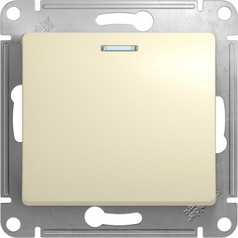 1-клавишный выключатель SCHNEIDER ELECTRIC GLOSSA с подсветкой, сх.1а, 10АХ, механизм, БЕЖЕВЫЙ