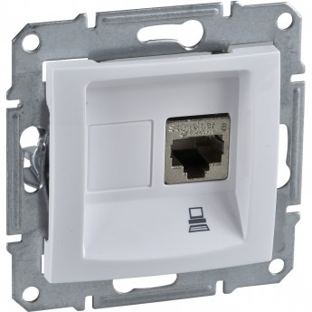Розетка компьютерная SCHNEIDER ELECTRIC SEDNA RJ45, кат. 5е, неэкр. UTP, БЕЛЫЙ